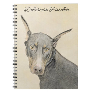 Doberman Pinscher Painting - Original Hund Art Anteckningsbok