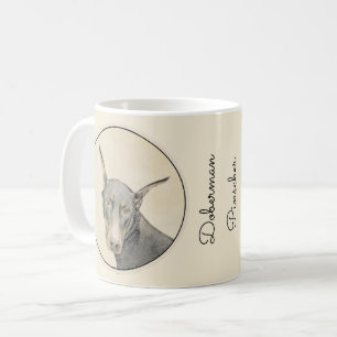 Doberman Pinscher Painting - Original Hund Art Kaffemugg