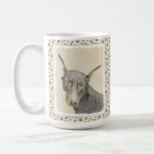 Doberman Pinscher Painting - Original Hund Art Kaffemugg