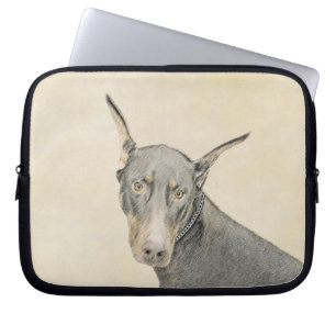 Doberman Pinscher Painting - Original Hund Art Laptop Fodral