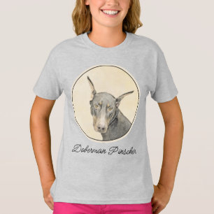 Doberman Pinscher Painting - Original Hund Art T-S T Shirt