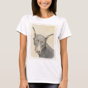 Doberman Pinscher Painting - Original Hund Art Tee Shirt