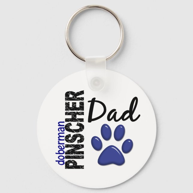 Doberman Pinscher Pappa 2 Nyckelring (Framsida)