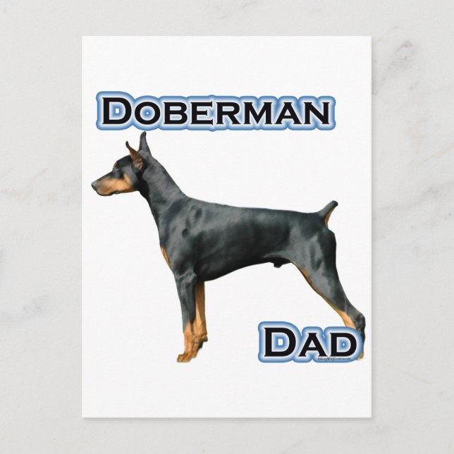 Doberman Pinscher Pappa 4 Vykort (Framsida)