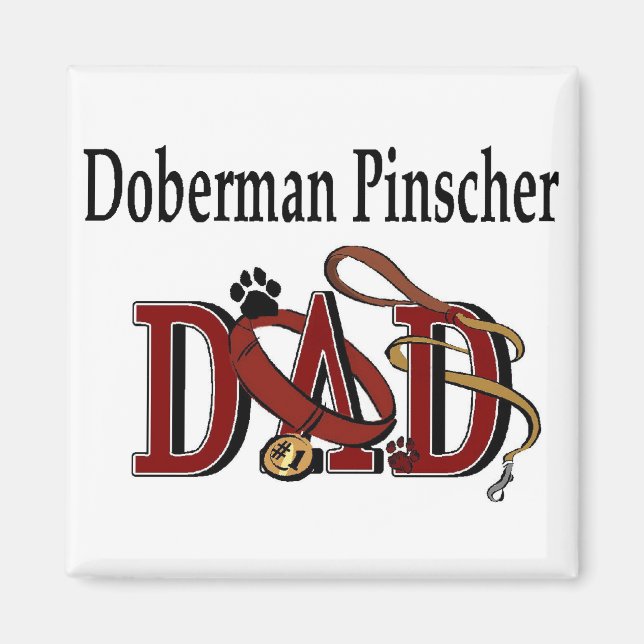 Doberman Pinscher PAPPA Gifts Magnet (Framsidan)