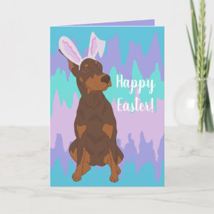 Doberman Pinscher Påskhare Helgkort