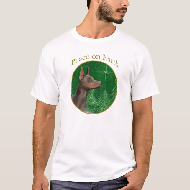 Doberman Pinscher Peace T Shirt (Framsida)