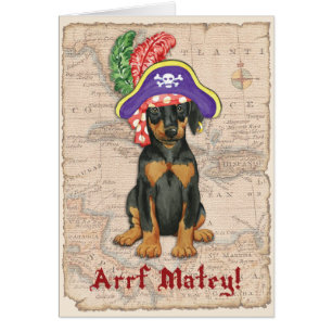 Doberman Pinscher Pirat Card Hälsningskort