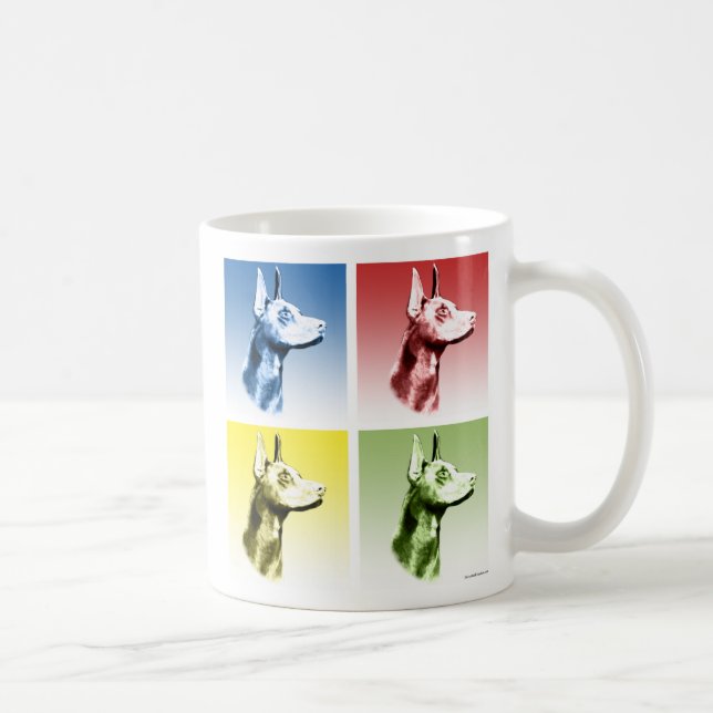 Doberman Pinscher Pop Art Kaffemugg (Höger)