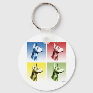 Doberman Pinscher Pop Art Nyckelring