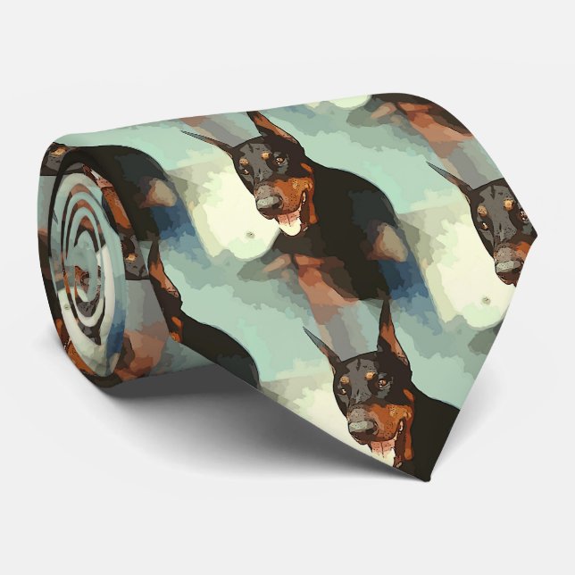 Doberman Pinscher Porträtt Slips (Rullad)