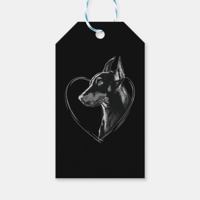 Doberman Pinscher Presentetikett (Framsidan)