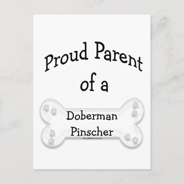 Doberman Pinscher Proud Parent Vykort (Framsida)
