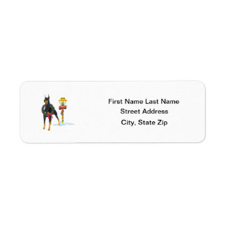 Doberman Pinscher Returadress Etikett