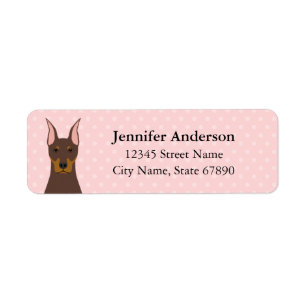 Doberman Pinscher-Returetiketter Returadress Etikett