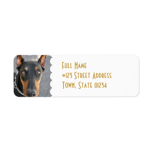 Doberman Pinscher Return-adressetikett Returadress Etikett (Framsidan)