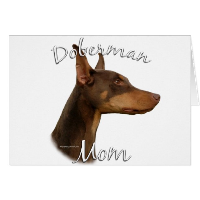Doberman Pinscher (röd) Mamma 2 Hälsningskort (Framsidan Horizontal)