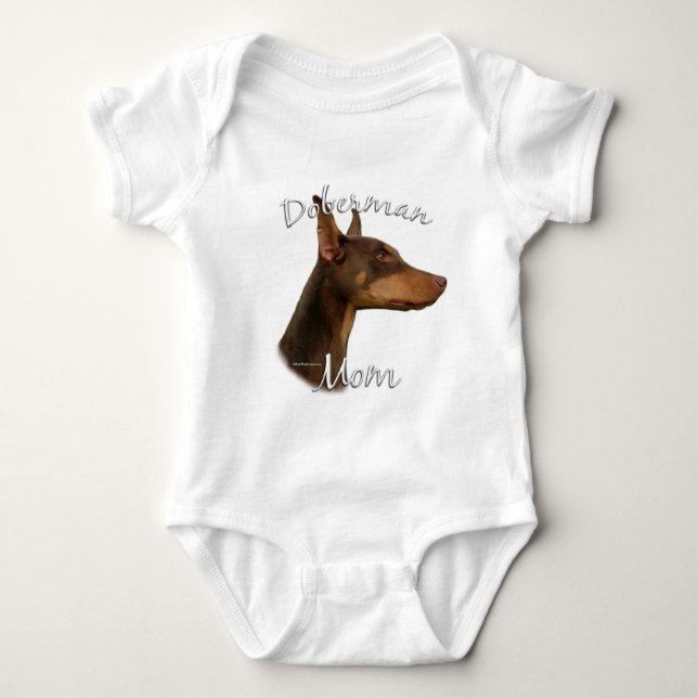 Doberman Pinscher (röd) Mamma 2 Tee Shirt (Framsida)