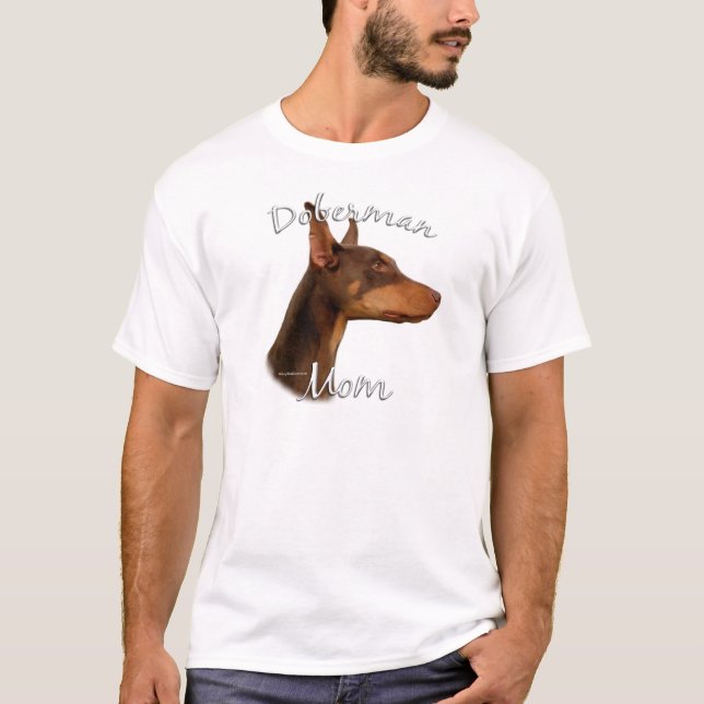 Doberman Pinscher (röd) Mamma 2 Tee Shirt (Framsida)