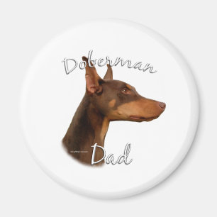 Doberman Pinscher (röd) Pappa 2 Magnet