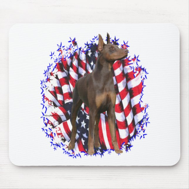 Doberman Pinscher (röd) Patriot Musmatta (Framsidan)