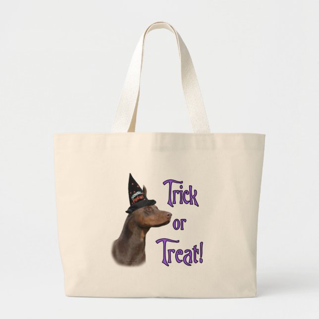 Doberman Pinscher (röd) Trick Jumbo Tygkasse (Framsidan)