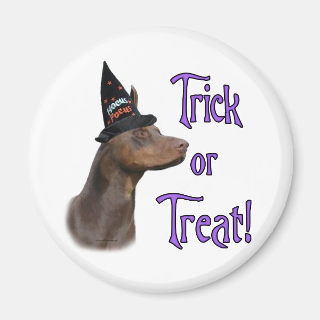 Doberman Pinscher (röd) Trick Magnet (Framsidan)