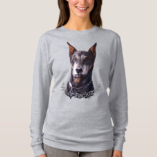 Doberman Pinscher Shirt Personlig Hund Art Shirt T (Framsida)