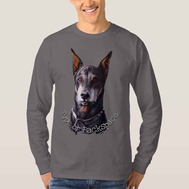 Doberman Pinscher Shirt Personlig Hund Art Shirt T Shirt (Framsida)