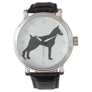 Doberman Pinscher Silhouette Armbandsur