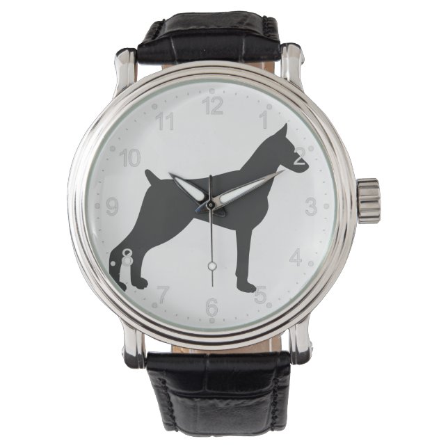 Doberman Pinscher Silhouette Armbandsur (Framsida)