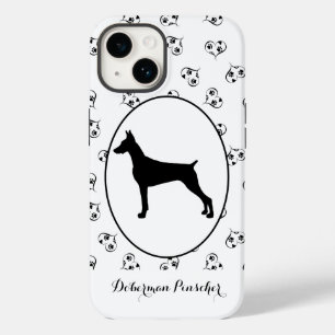 Doberman Pinscher Silhouette Hearts och Tass avtry
