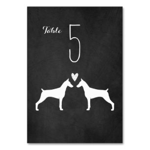Doberman Pinscher Silhouettes Wedding Reception Bordsnummer