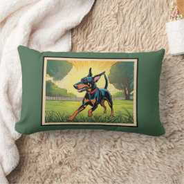 Doberman Pinscher-stöd för att stoppa Soffa Lumbarkudde