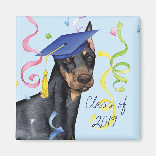 Doberman Pinscher Student Magnet (Framsidan)