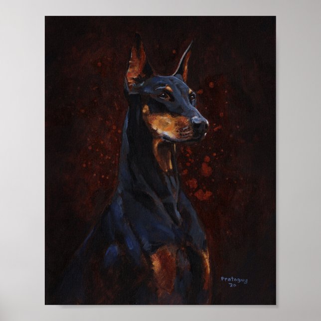 Doberman Pinscher Study Poster (Framsidan)