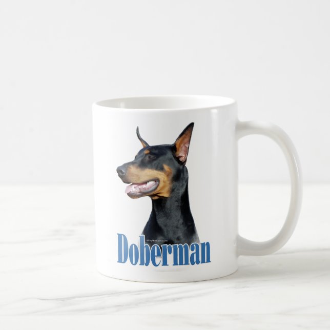 Doberman Pinscher (svart) Namn Kaffemugg (Höger)
