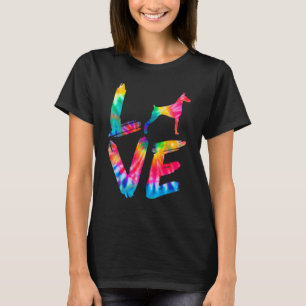 Doberman Pinscher Tie Dye Kärlek Hund Mamma Pappa T Shirt