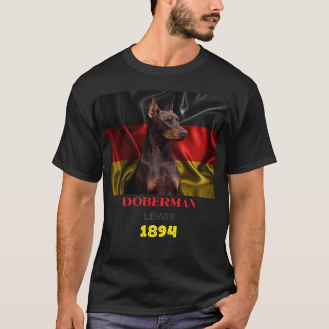 Doberman Pinscher Tyskland 1894 T Shirt (Framsida)
