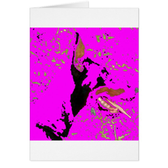 doberman pinscher udda konst hälsningskort (Framsidan)