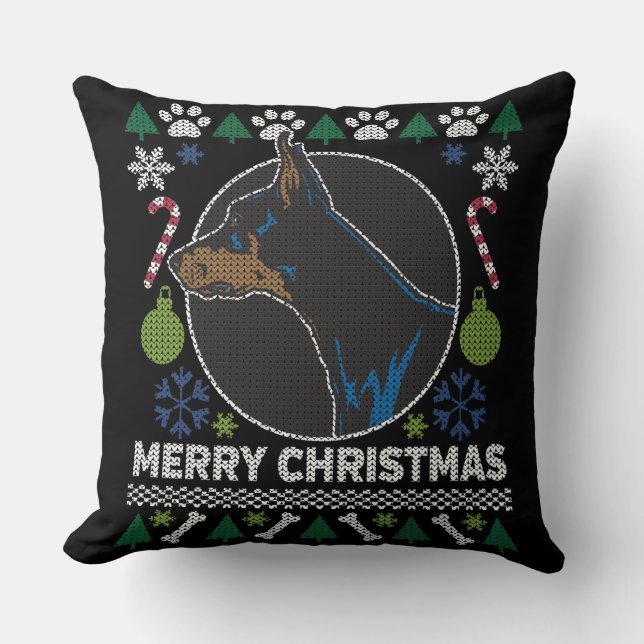 Doberman Pinscher Ugly jul Sweater Hund Kudde (Framsida)