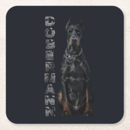 Doberman Pinscher Underlägg Papper Kvadrat