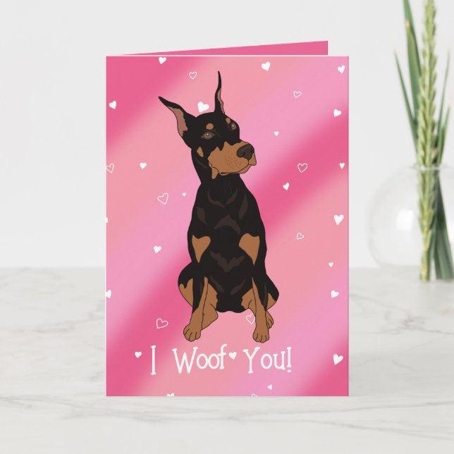 Doberman Pinscher Valentines day Tack Kort (Framsida)