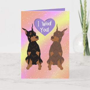 Doberman Pinscher Valentines day Tack Kort