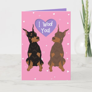 Doberman Pinscher Valentines day Tack Kort