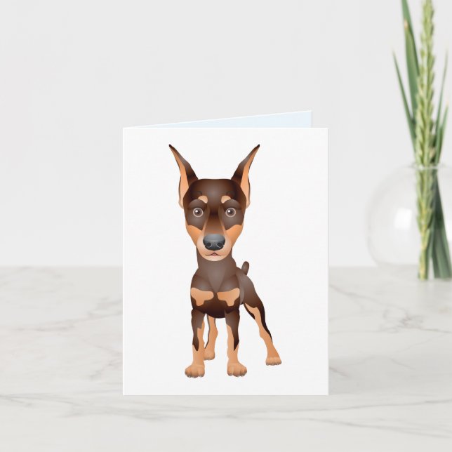 Doberman Pinscher Valp Hund Blank Notekort / Kort (Framsida)