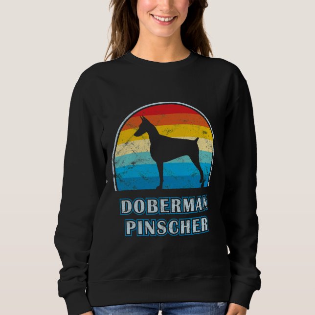 Doberman Pinscher Vintage Design Hund T Shirt (Framsida)
