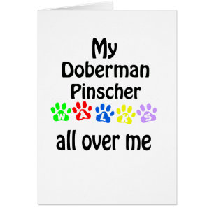 Doberman Pinscher Walks Design Hälsningskort