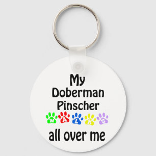 Doberman Pinscher Walks Design Nyckelring