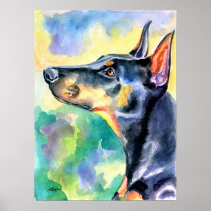 Doberman Pinscher Wall Skriv ut Poster